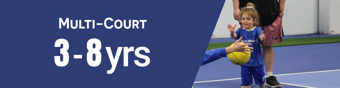 Youth player on new indoor courts with basketball, parent, and coach